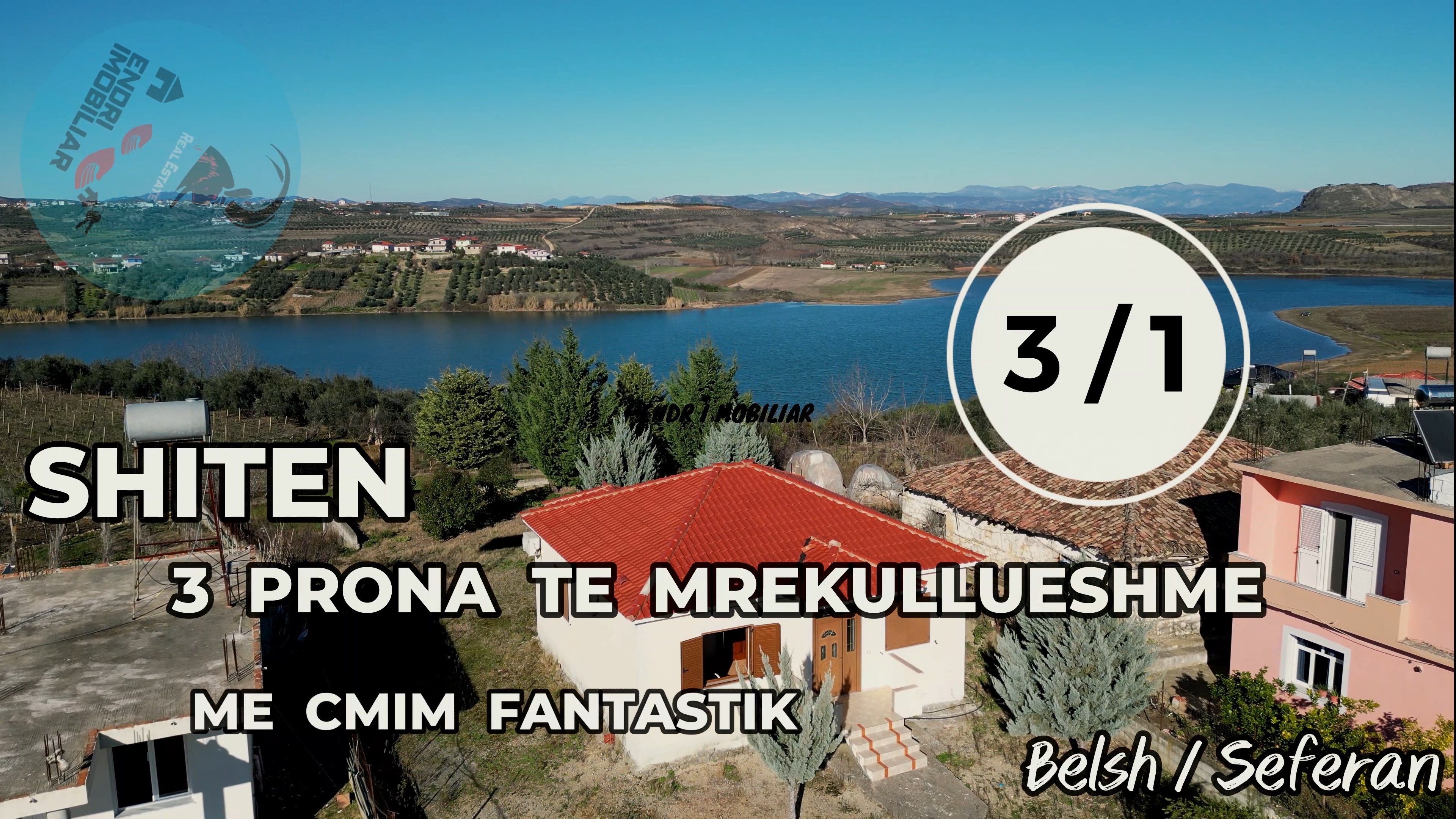 SHITET shtepi pushimi & 6100 m2 toke ne liqenin e Seferanit