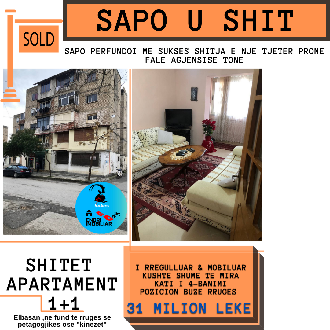 Shitet Apartament 1+1 kati 4 te kinezet ..